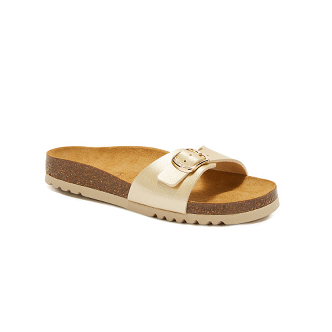 SCHOLL ESTELLE METALLIC MULES
