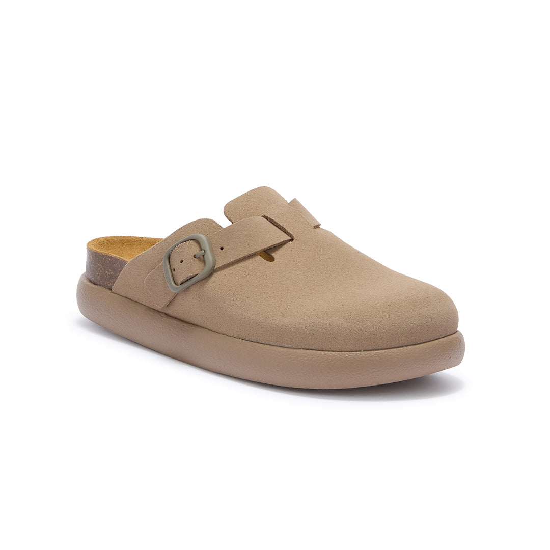 SCHOLL FAE CHUNKY SUEDE MULES