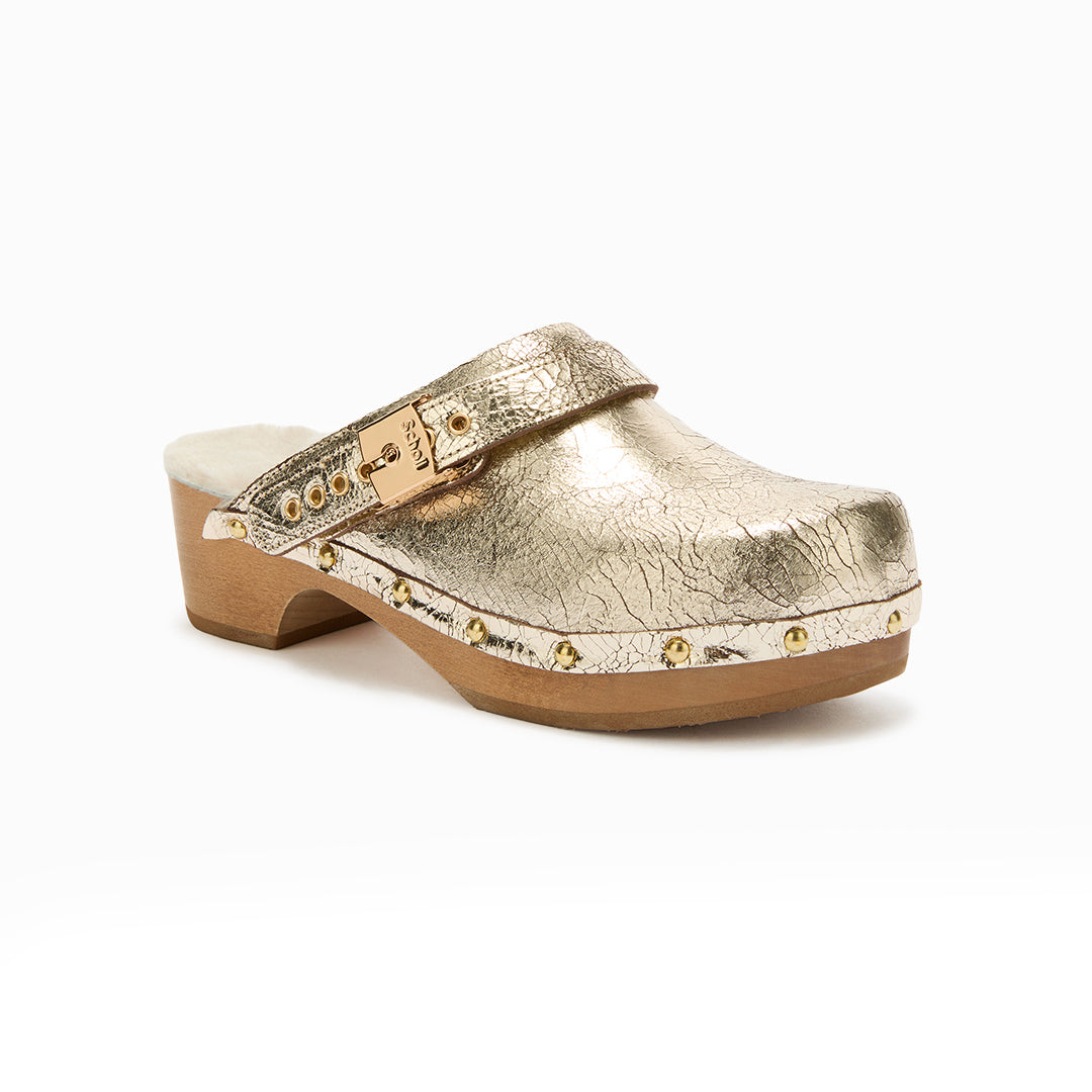 SCHOLL PESC ROBIN LTHR FUR CLOG